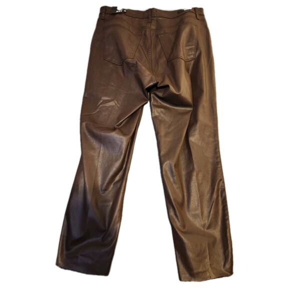 Kut from Kloth Rachel Fab Ab Mom Jean High Rise Button Fly Faux Leather 14W NWT - Picture 2 of 14